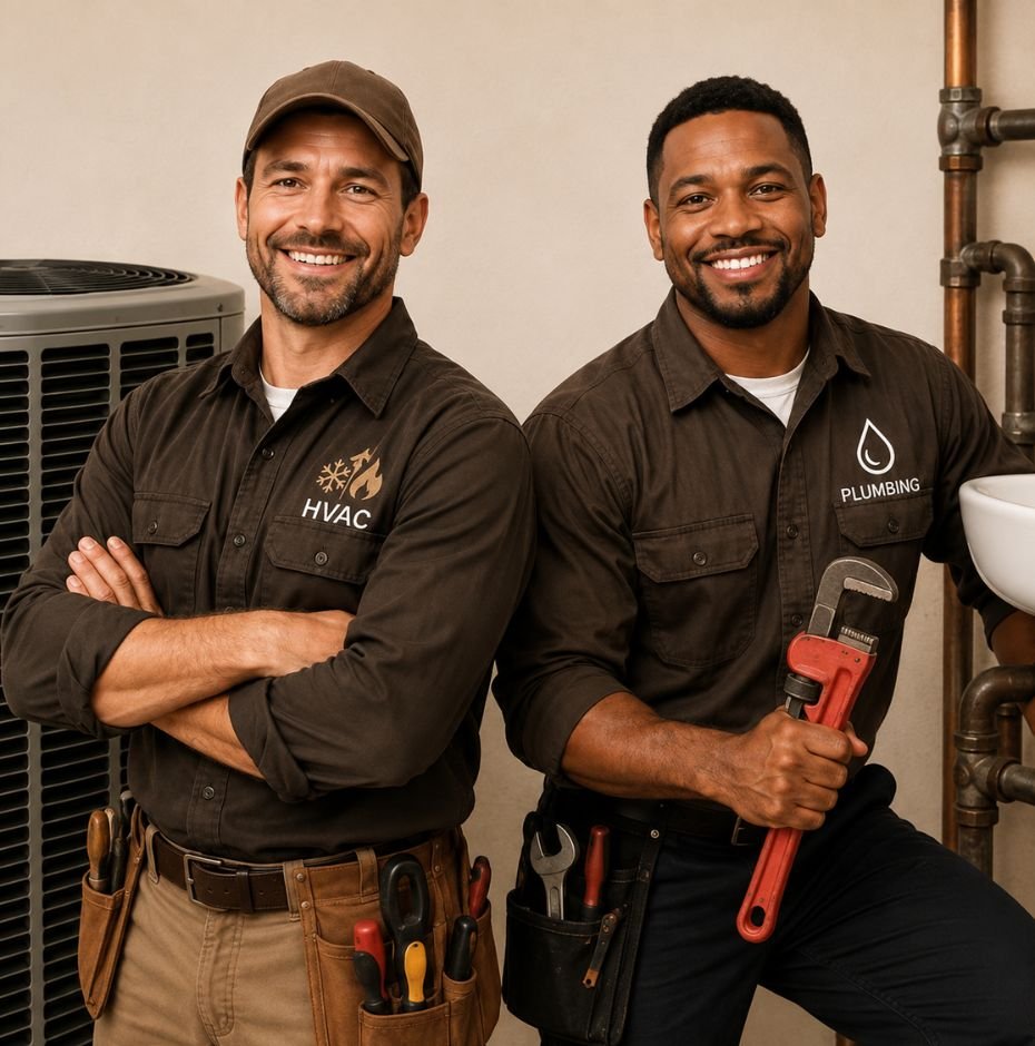 HVAC and plumbing professionals representing bookkeeping services for Arizona trades