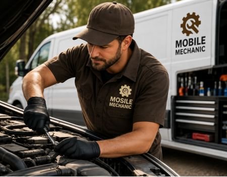 Mobile mechanic professional representing bookkeeping services for mobile service businesses